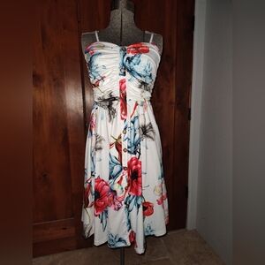 Drimmaks size small white dress with flowers NWT